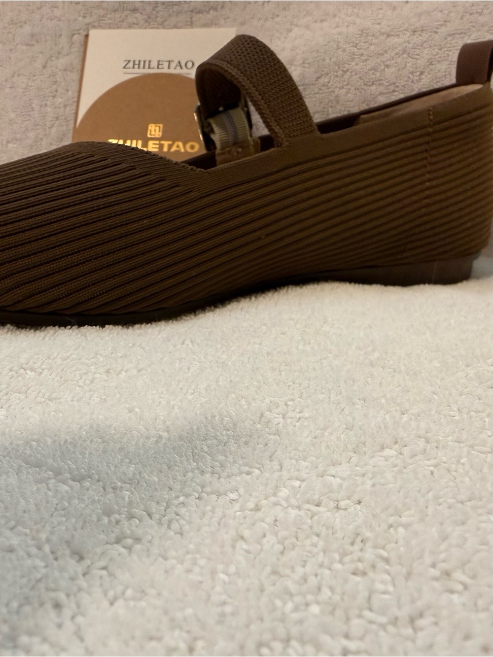 ZHILETAO Brown Ribbed Mary Jane Flats bundle shoes for deeper discount - Picture 6 of 12